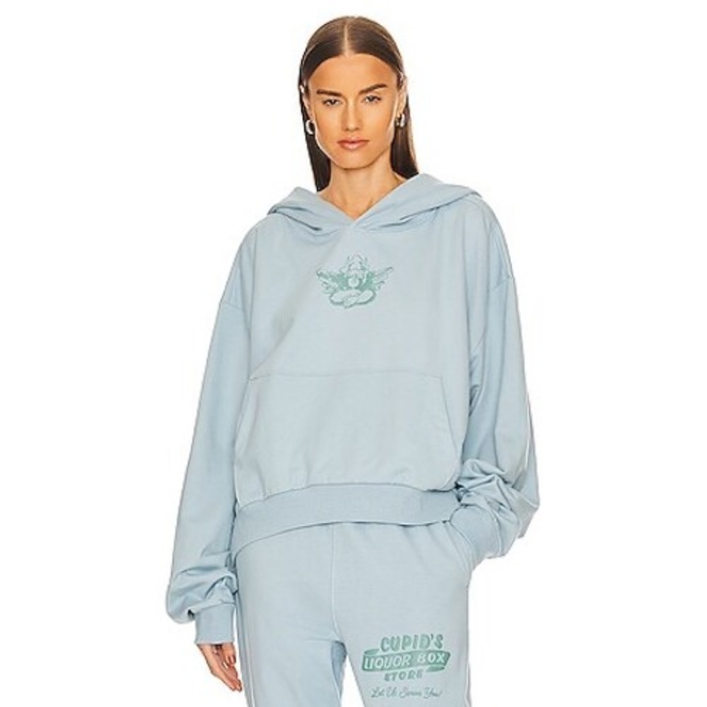 Boys Lie Cupid's Liquor Hoodie Sky Blue Oversized One Size